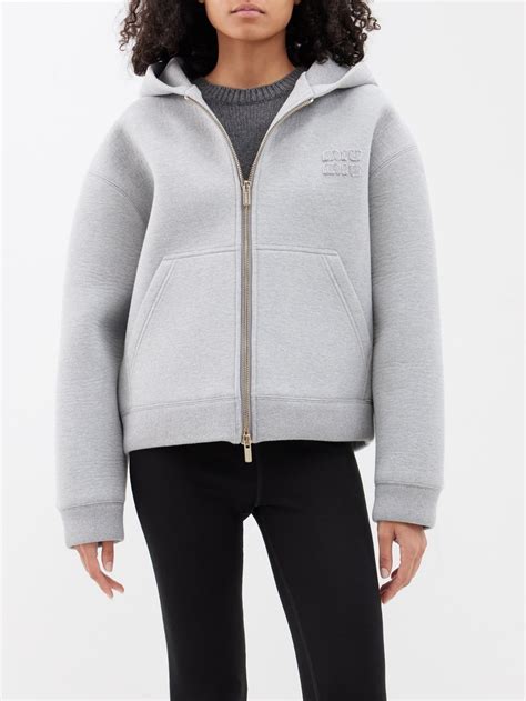 miu miu grey zip up hoodie